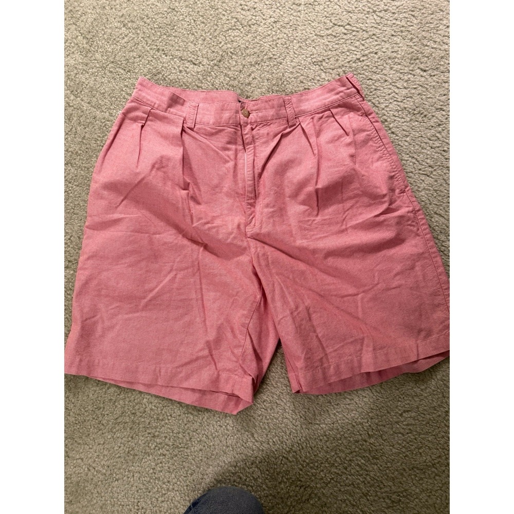 Men's Vintage POLO RALPH LAUREN Sz 34 Tyler Short Double Pleat Pastel Pink Chino